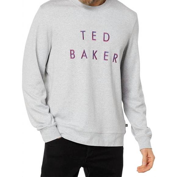 NEW TED BAKER men sonics crew neck pullover sweater in grey - Picture 6 of 7